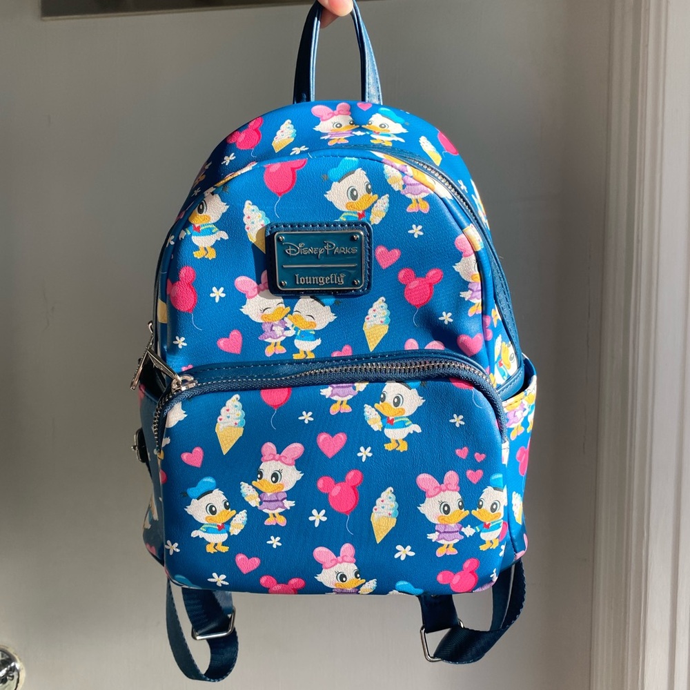 Loungefly Mini Backpack Disney Parks Donald & Daisy Ice Cream Edition